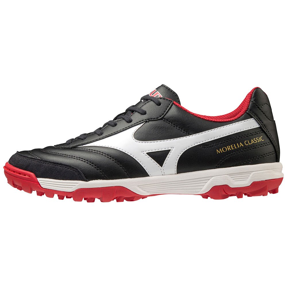 Womens Mizuno Morelia Sala Classic TF Soccer Shoes Black/White/Red Philippines (BJSRMU826)